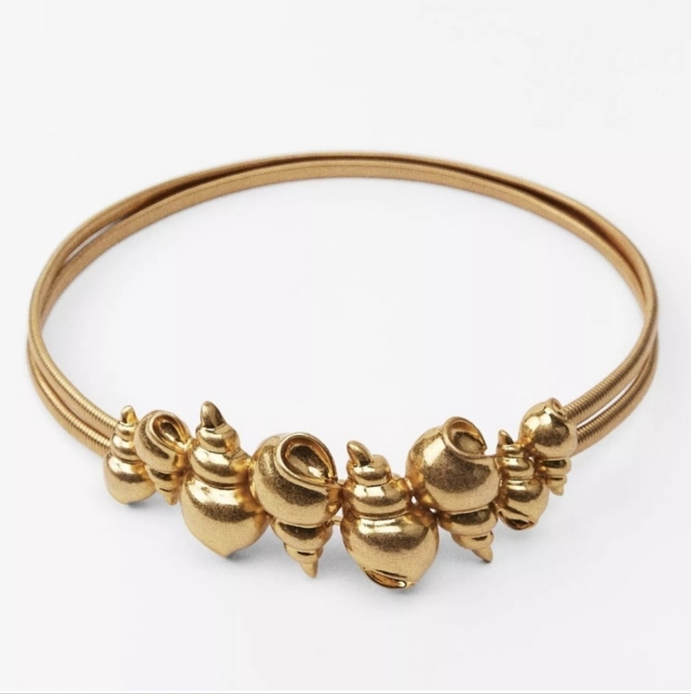 Zara Shell Snail Elastic Metal Belt Gold